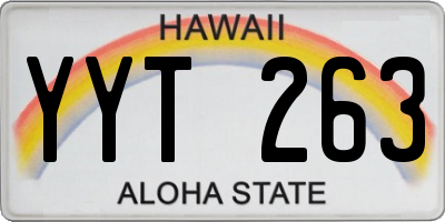HI license plate YYT263