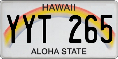HI license plate YYT265