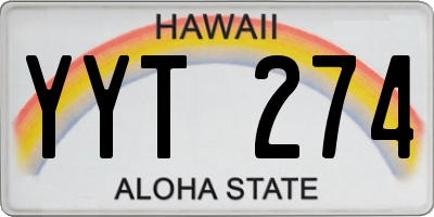 HI license plate YYT274