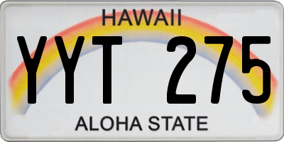 HI license plate YYT275