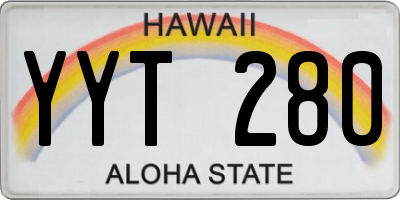 HI license plate YYT280