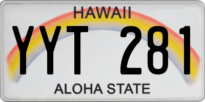 HI license plate YYT281