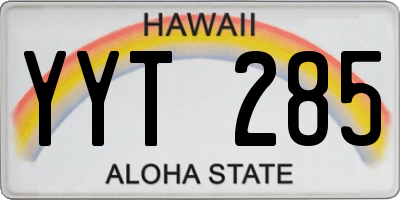 HI license plate YYT285