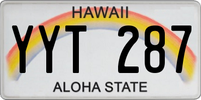 HI license plate YYT287