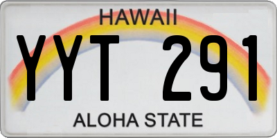 HI license plate YYT291
