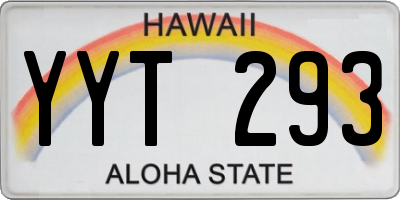 HI license plate YYT293