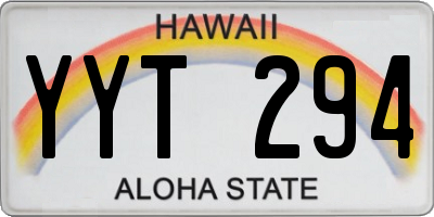 HI license plate YYT294