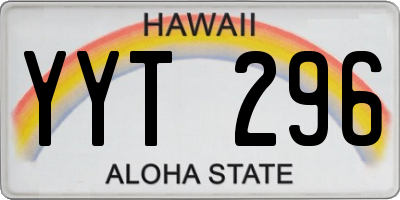 HI license plate YYT296