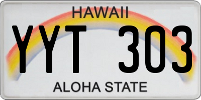 HI license plate YYT303