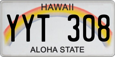 HI license plate YYT308
