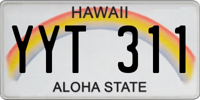 HI license plate YYT311