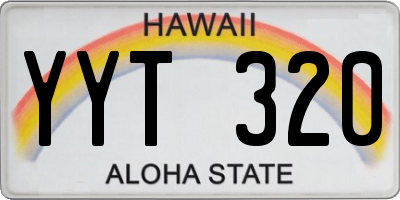 HI license plate YYT320