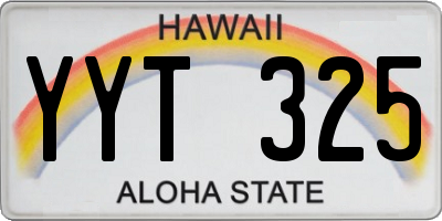 HI license plate YYT325