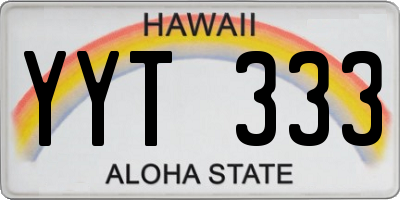 HI license plate YYT333