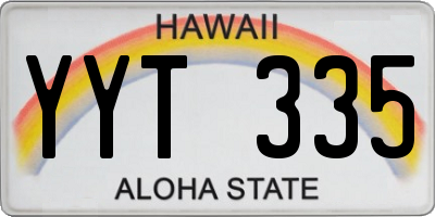 HI license plate YYT335