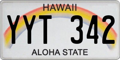 HI license plate YYT342