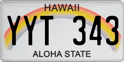 HI license plate YYT343
