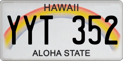 HI license plate YYT352