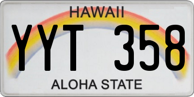 HI license plate YYT358