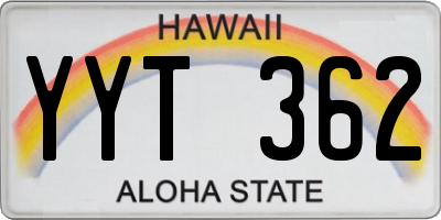 HI license plate YYT362