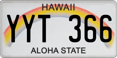 HI license plate YYT366