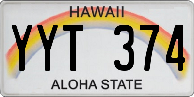 HI license plate YYT374