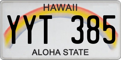 HI license plate YYT385