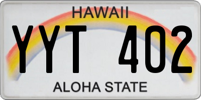 HI license plate YYT402