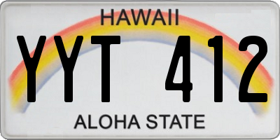 HI license plate YYT412