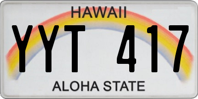 HI license plate YYT417