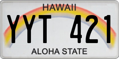HI license plate YYT421
