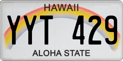 HI license plate YYT429