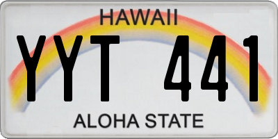 HI license plate YYT441