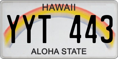 HI license plate YYT443
