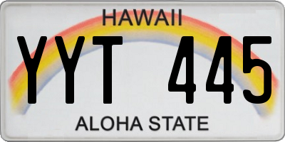 HI license plate YYT445