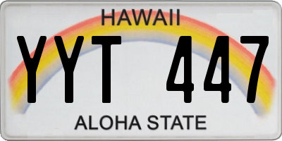 HI license plate YYT447