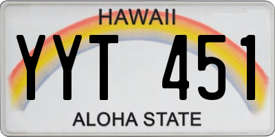 HI license plate YYT451