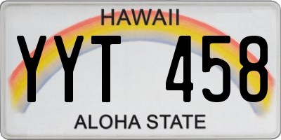 HI license plate YYT458