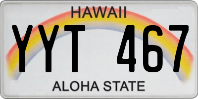 HI license plate YYT467