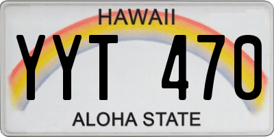 HI license plate YYT470