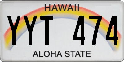 HI license plate YYT474