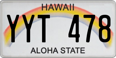 HI license plate YYT478