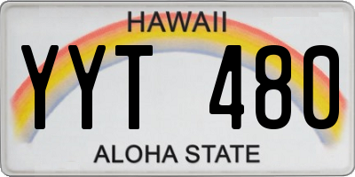 HI license plate YYT480