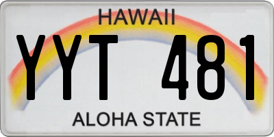 HI license plate YYT481