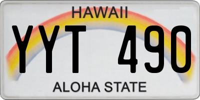 HI license plate YYT490