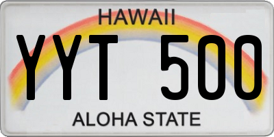 HI license plate YYT500