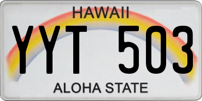 HI license plate YYT503