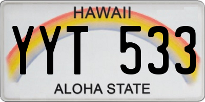HI license plate YYT533