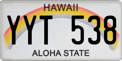 HI license plate YYT538