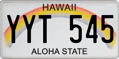 HI license plate YYT545